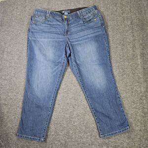 Democracy Ab Solution Jeans Womens 22W Blue Medium Wash Denim Ankle Crop Stretch